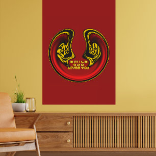 Gott lächeln Lieben Sie schöne Phantastische Texta Poster