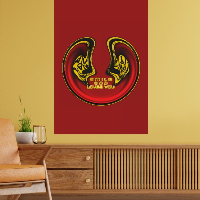 Gott lächeln Lieben Sie schöne Phantastische Texta Poster (Wohnzimmer 2)