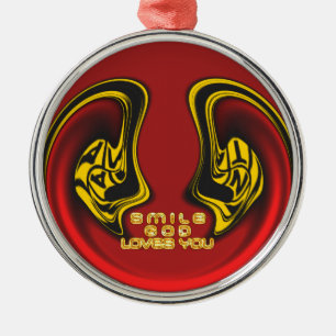 Gott lächeln Lieben Sie schöne Phantastische Texta Silbernes Ornament