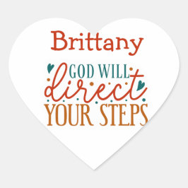 Gott lenkt Ihre Schritte Niedliche Christliche Ang Herz-Aufkleber