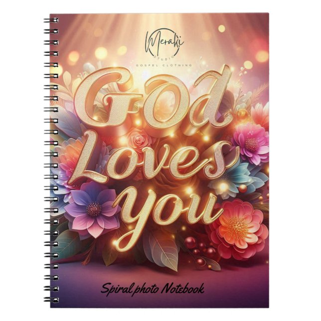 Gott Liebe Sie Spiral Foto Notebook Notizblock (Vorderseite)