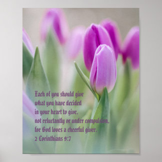 "Gott Lieben ein fröhlicher Giver" 2 Korinther 9:7 Poster