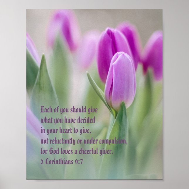 "Gott Lieben ein fröhlicher Giver" 2 Korinther 9:7 Poster (Vorne)