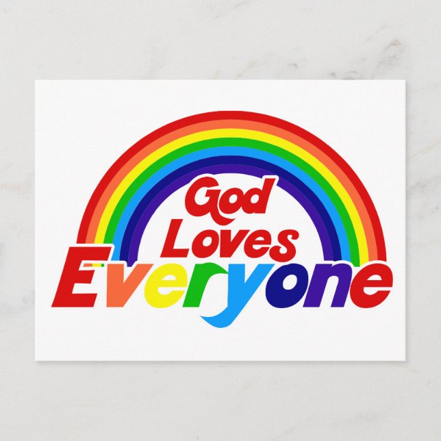 Gott Lieben Jeder Gay Rainbow Postkarte (Vorderseite)
