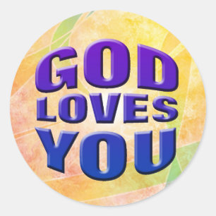 Gott Lieben Sie #2 Runder Aufkleber