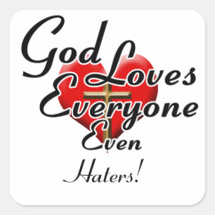 Gott-LiebenHaters! Quadratischer Aufkleber