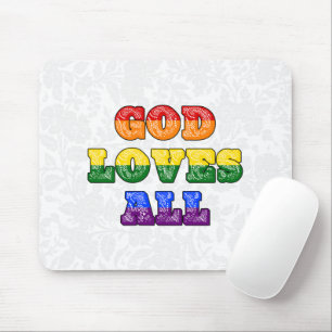 "Gott liebt Alle" Schwul/LGBTQIA+/Queer Christlich Mousepad