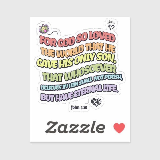 Gott liebte die Welt Aufkleber (Blatt)