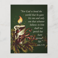 Gott liebte die World Bible Verse Weihnachtskarte