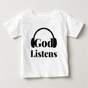 Gott listet das auf Glauben basierende Zitat Baby T-shirt