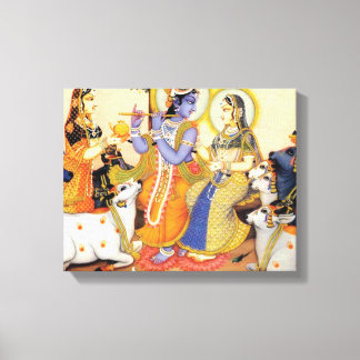 Gott Lord Krishna Premium Wrapped Canvas (Glanz) Leinwanddruck