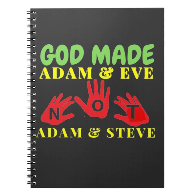 Gott machte Adam und Eve nicht Adam und Steve Notizblock (Vorderseite)
