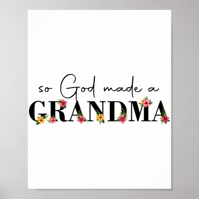 Gott machte eine Oma Blume Oma Happy Mütter Da Poster (Vorne)