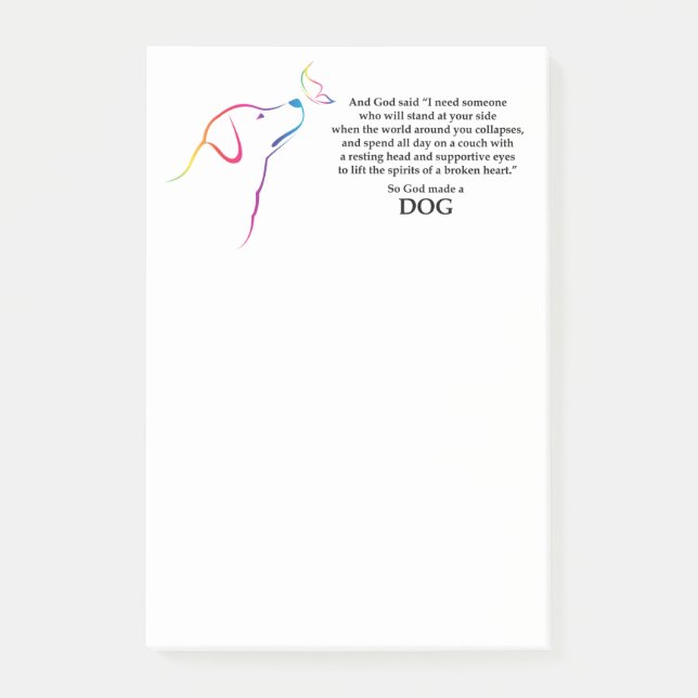 Gott machte einen Hund Post-it Klebezettel (Vorderseite)