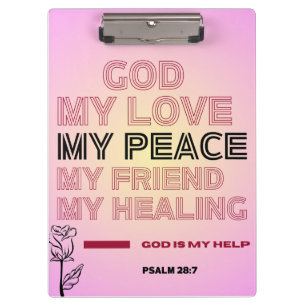 Gott, meine Liebe und Hilfe Psalm 28:7 Klemmbrett