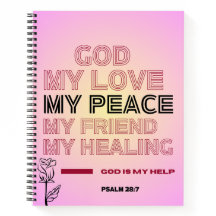 Gott, meine Liebe und Hilfe Psalm 28,7 Spiralblock
