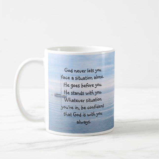 Gott mit dir nie allein inspirierend kaffeetasse (Links)