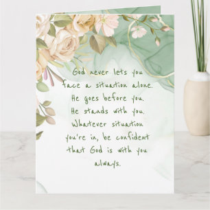Gott mit dir unterstützt nie allein Comfort-Blume Karte