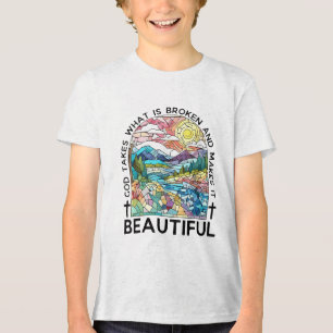 Gott nimmt, was kaputt ist, und macht es schön _2 Tri-Blend shirt