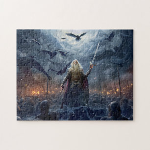 Gott Odin führt Einherjer Krieger von Asgards  Puzzle