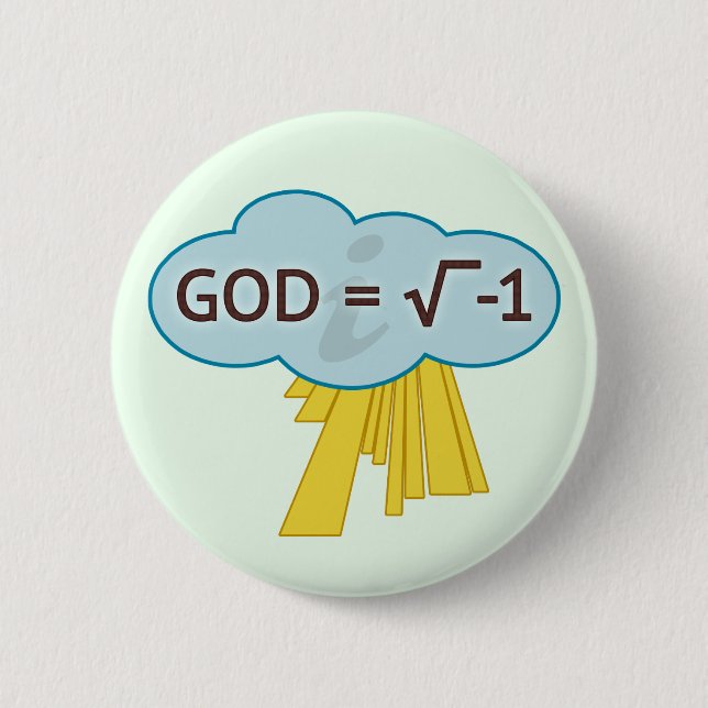 Gott = Quadratwurzel von Button-Zurück -1 Knopf Button (Vorderseite)