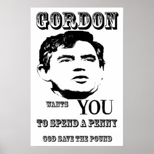 Gott retten den Pfund-Gordon- Brownplakat-Druck Poster