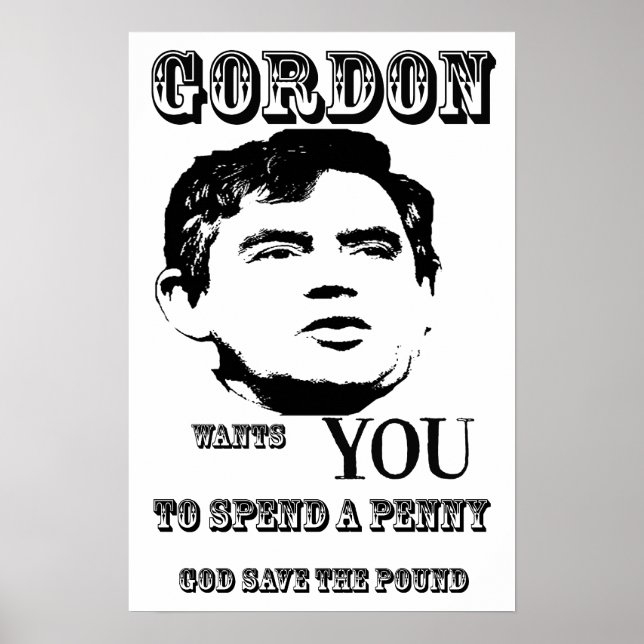 Gott Rettete das Pfund Gordon Brown Poster Print (Vorne)
