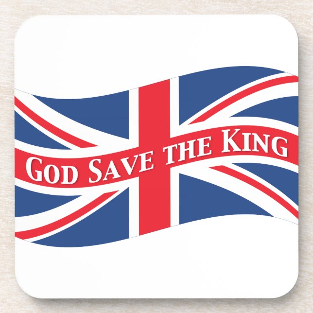 Gott Rettete den König mit Union Jack Getränkeuntersetzer (Vorderseite)