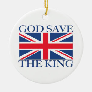 Gott Rettete den König mit Union Jack Keramik Ornament