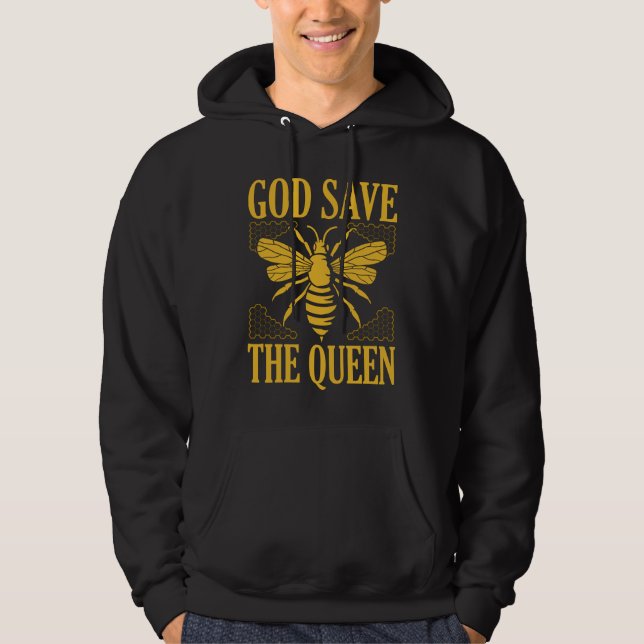 Gott Rettete die Königin Funny Beekeeper Liebe Ges Hoodie (Vorderseite)