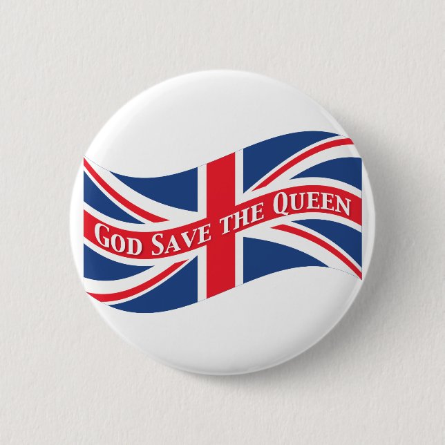 Gott Rettete die Königin mit Union Jack Button (Vorderseite)