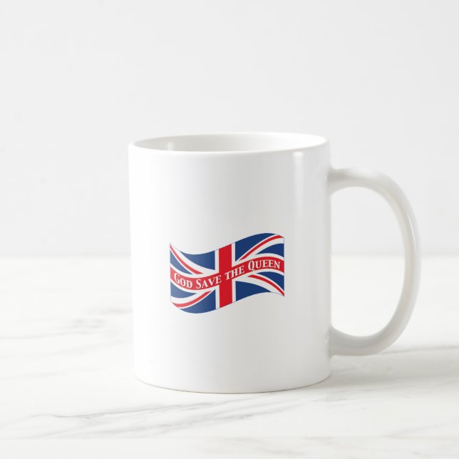 Gott Rettete die Königin mit Union Jack Kaffeetasse (Rechts)
