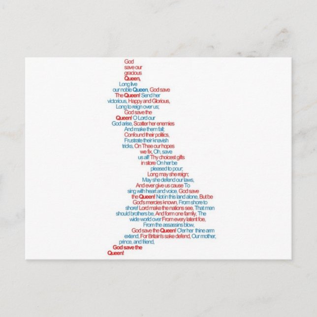 Gott Rettete die Königin Postkarte (Vorderseite)