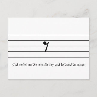Gott ruhte am siebten Tag und hörte zu... Postkarte