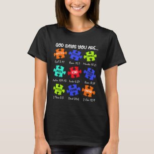 Gott sagt, du bist Autismus-Bewusstseinspuzzle Sei T-Shirt