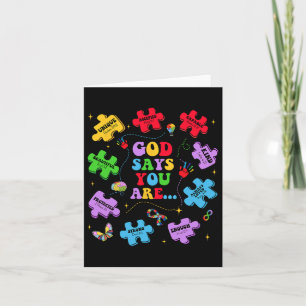 Gott sagt, du bist Autismus Christlich Jesus Bible Karte