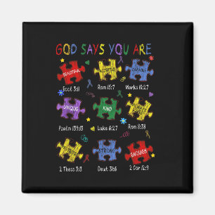 Gott sagt, du bist Bibelverse Christlich Autismus Magnet