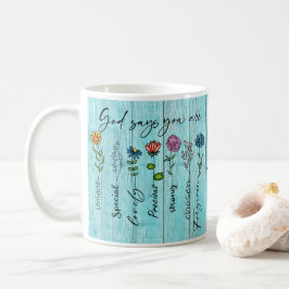 "Gott sagt, du bist.." Christliches Glaubensdesign Kaffeetasse