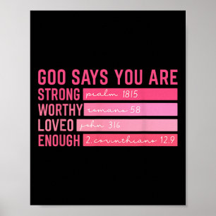 Gott sagt, du bist christliches Valentinstagsgesch Poster