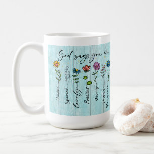 "Gott sagt, du bist.." Gewohnheitsbild Kaffeetasse