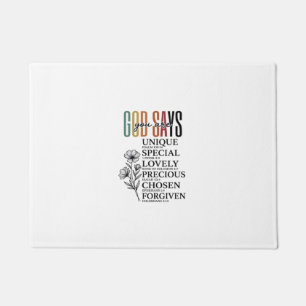 Gott sagt, du bist Glaube Blumen Vintage-Shirt-Des Fußmatte
