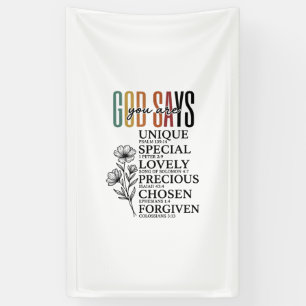 Gott sagt, du bist Glaubensblume Vintage-Shirt-Des Banner