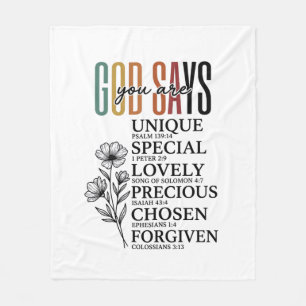 Gott sagt, du bist Glaubensblume Vintage-Shirt-Des Fleecedecke