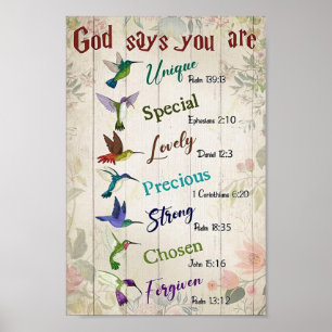 Gott sagt, du bist Hummingbird Poster
