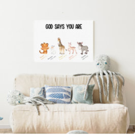 Gott sagt, du bist Wall Decor Leinwanddruck