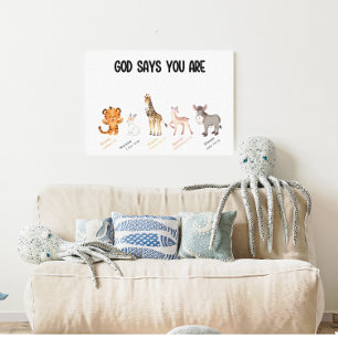 Gott sagt, du bist Wall Decor Leinwanddruck