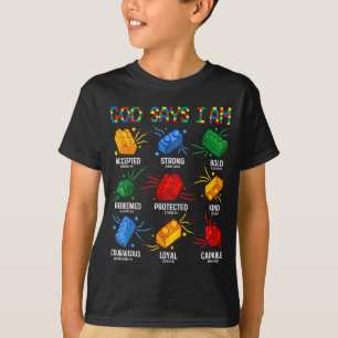 Gott sagt, ich baue Ziegel Meister Erbauer Block T-Shirt