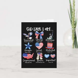 Gott sagt, ich bin 4. Juli Christliche Patriotisch Karte