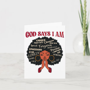 Gott sagt, ich bin afro afrikanische nubische Frau Karte