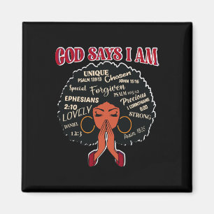 Gott sagt, ich bin afro-afrikanische nubische Frau Magnet
